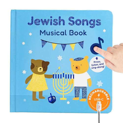 Image of Cali's Books Jewish Music Book for Toddlers 1-3 Years Old | USB-C Rechargeable, Jewish Holidays Musical Book, 6 Traditional Songs