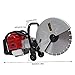 52cc Concrete Cutter Saw, 2 Stroke Circular Saw Concrete Wet Saw Cutter, Gas Powered Cement Masonry Concrete Cut off Saw Cutting Tool w/14in Blade for Granite, Brick, Porcelain, Reinforced Concrete