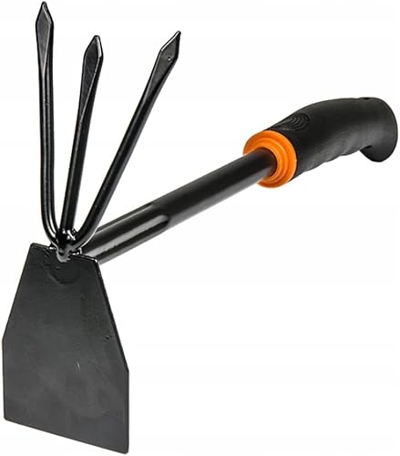 Bradas Râteau de Jardin en Acier avec Poignée en Caoutchouc Soft Touch de 8,5 cm