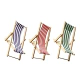 Détails complexes : présente des détails réalistes qui améliorent le décor général, encourageant le jeu créatif et la décoration, chaise de plage pliable miniature, mini meubles pour maison de poupée