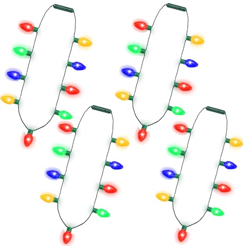 Accessoires de chandail de Noël moche avec colliers lumineux DEL de fête