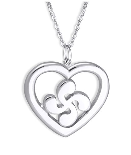TALISMAN JEWELLERY Colgante Lauburu en Corazón en Plata de Ley -Cadena Regalo incluída Cover