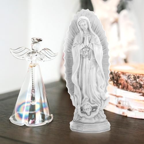 Estatua religiosa pequeña de resina Gris 19x7.5x6.2 cm miniatura 3