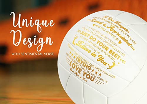 Cybgene Volleyball Gifts For Teen Girls Volleyball Ball Official Size 5 - To Our Daughter White #TOP2
