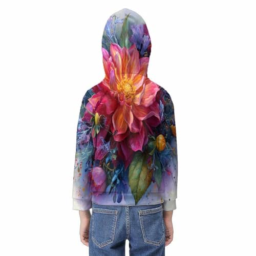 Sweat à capuche imprimé fleurs : le cadeau idéal pour un enfant de 10 à 12 ans - 6
