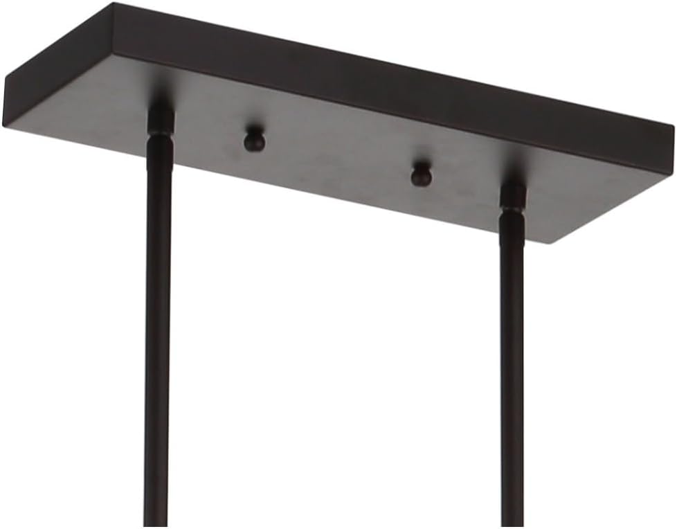 JONATHAN Y 38.5" Oil Rubbed Bronze Linear 5-Light LED Chandelier, Adjustable Clear Glass Shades Modern Pendant Light Fixture for Kitchen Island, Dining Room, ETL Listed JYL7414A