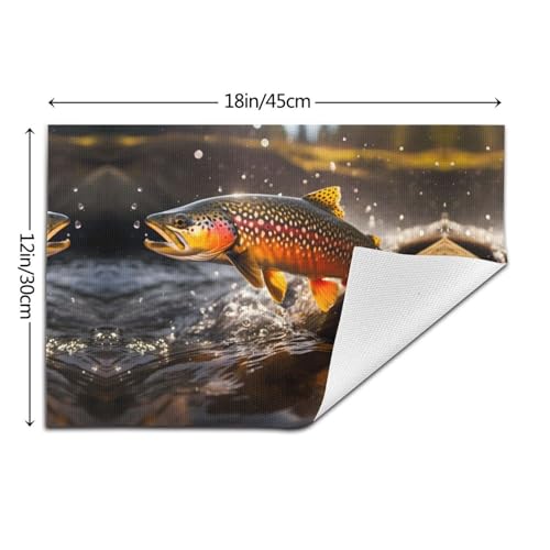 Set de table pêche à la mouche lavable pour protéger la table de la chaleur - 4