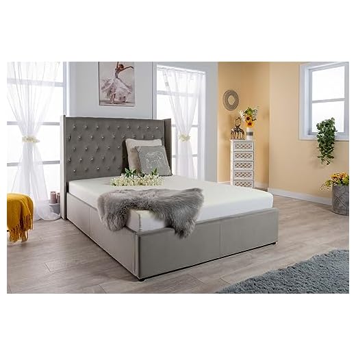 Chesterfield Ottoman Storage Bed (Gas Lift), Sleep Factorys Arizona Grey Plush Velvet Upholstered Bed Frame - 4ft6 Double (135x190 cm) 20 Chesterfield Ottoman Storage Bed (Gas Lift), Sleep Factorys Arizona Grey Plush Velvet Upholstered Bed Frame - 4ft6 Double (135x190 cm)