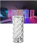 Kristall-Diamant-Tischlampe,Romantisches säulenförmiges Diamant-Kristall-Touch-Control-Nachtlicht,16-farbig einstellbare dekorative Tischleuchte (Berührungssteuerung)