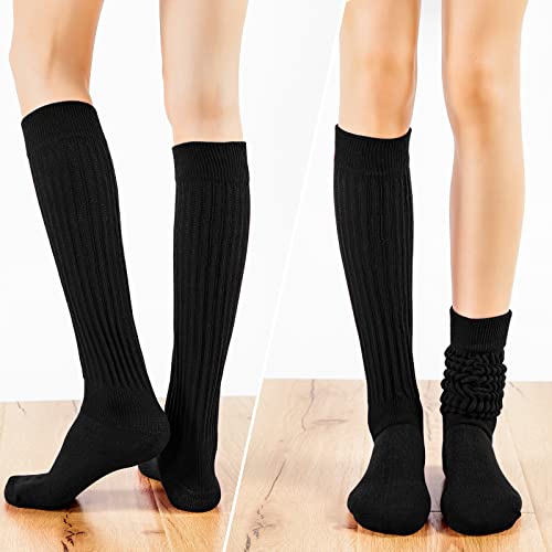 Witwot 3 Pairs Women's Slouch Socks Knit Knee High Tube Scrunch Sock Size 6-113