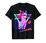 Vaporwave Aesthetic Synthwave Lama Années 80 90 T-Shirt