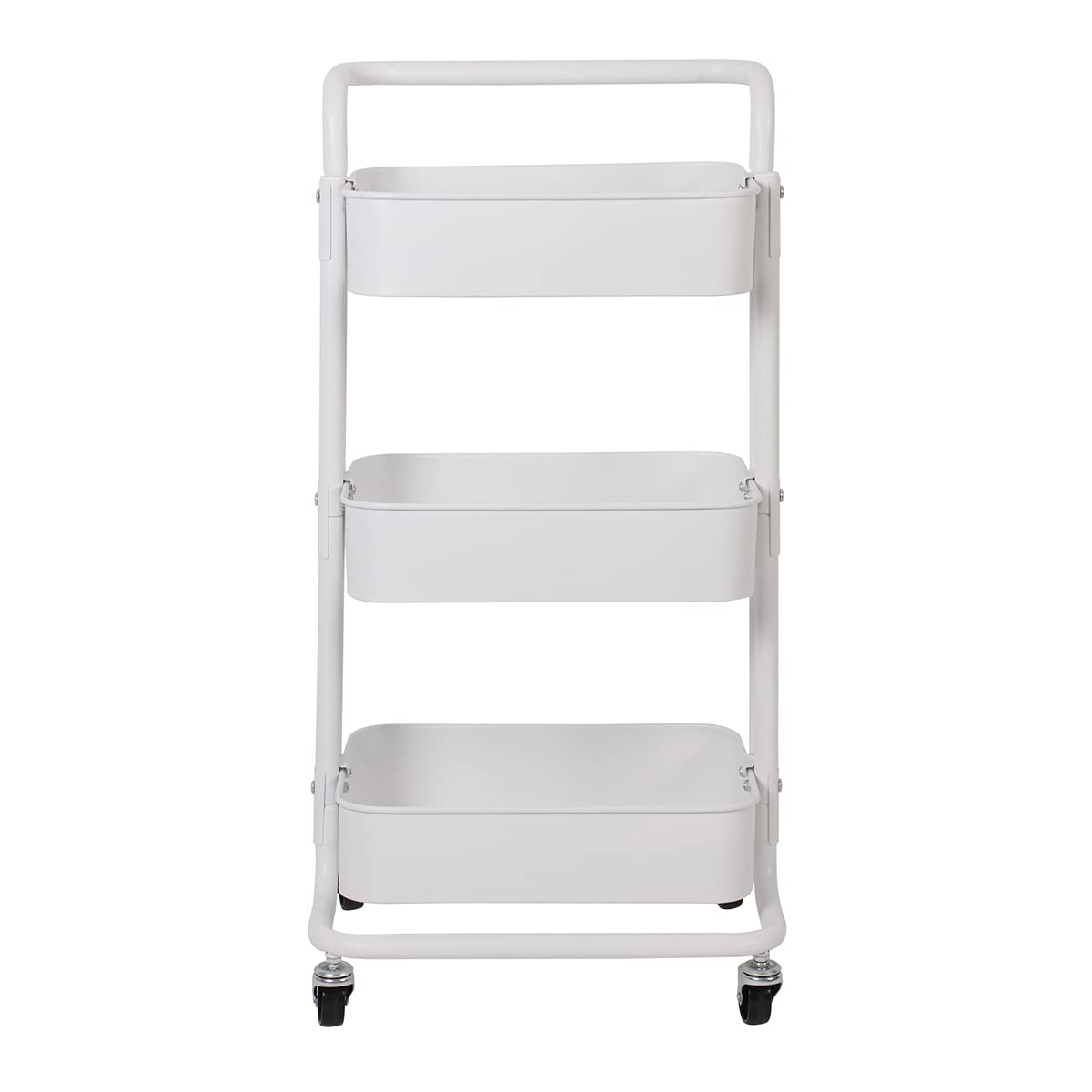 T-LoVendo Carro De Cocina Metalico con Ruedas. Carrito Auxiliar Multiuso.3 Cajones de Almacenamiento. 85x43x37cm. Ideal para Frutas, Verduras, Cocina, Salón, Oficina. Color Blanco
