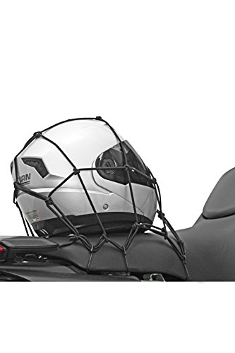 Filet élastique moto anti-rayures avec 6 crochets pour fixer casque et bagages sur top case