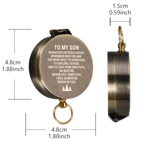 Brújula compacta de acero inoxidable TI-EDC, regalo para hijo miniatura 4
