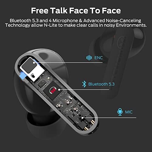 Monster N-Lite Clear Talk Wireless Earbuds Bluetooth 5.3 Headphones, IPX8 Waterproof in Ear Headphones, Fast Charging for Sport Bluetooth Earbuds - View 4