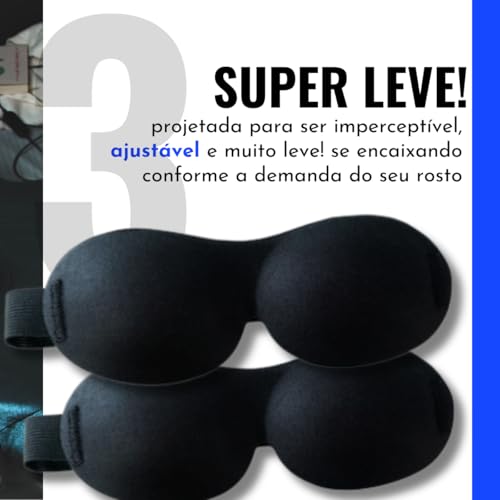 Máscara de dormir tapa olhos 3D Blackout - descanso viagem - modelo exclusivo ajustável