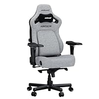 Anda Seat Kaiser 4 Gaming Chair for Adults - Large Reclining Video Game Chairs with 4-Level Pop-Out Lumbar, Linen Fabric, Heavy Duty Neck & Back Support - Grey Fabric Ergonomic Gaming Chair