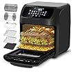 LLIVEKIT Friggitrice ad aria 12L, Forno ad aria calda 12 in 1 con Touch Screen a LED digitale, Friggere Senza Olio da 1800W, Griglia, 7 accessori e ricettario