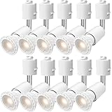 ダクトレール用スポットライト E26口金 LED電球付き 60W形相当 5.5W ライティングバー用ライト ライティングバー用器具 LEDスポットライト＋ダクトレール用器具セット (ホワイト 電球色, 10個セット)