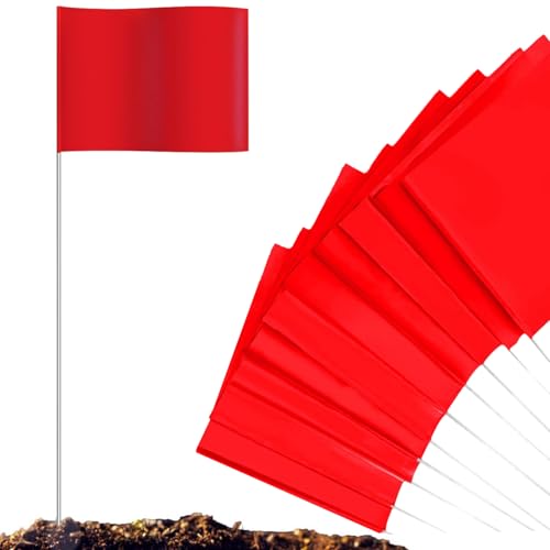 Drapeaux de pelouse par 100 pièces pour marquage de propriété et jardin