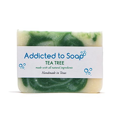 Addicted to Soap – Old Fashioned Natural Shampoo Bar 5 Ounces Eco-Friendly Solid Bar Shampoo for Men & Women Organic Coconut Oil Sulfate Free Leaves Hair Shiney Soft (Tea Tree Shampoo Bar)