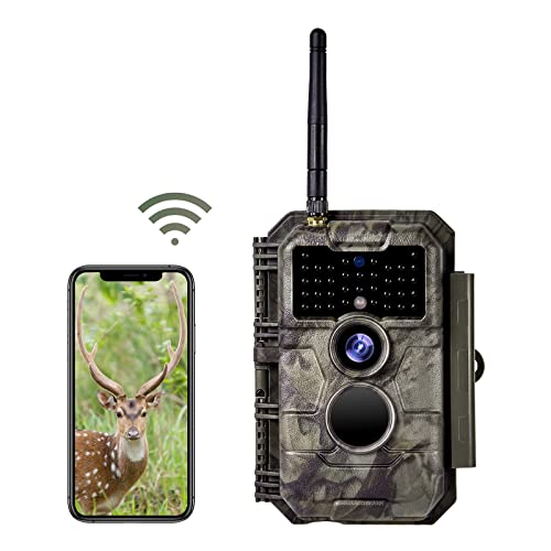 Folgtek Caméra de Chasse WiFi 24MP 1296P Vidéo avec contrôle Bluetooth Vision Nocturne de 23m et Détection de Mouvement IP66 Étanche pour la Faune, Sécurité de la Cour arrière Cover