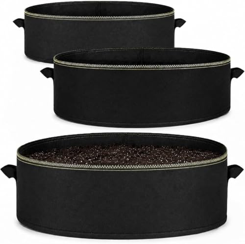 Praknu Sac de Plantation 70l - 3 Sacs a Plantes avec Fenêtre et Étiquettes - Pot Geotextile Pots pour Plantes, Fleurs, Fraisess