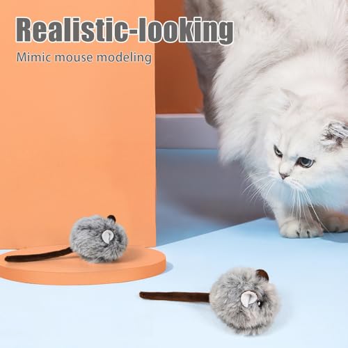 Jouets couineurs interactifs en peluche pour chat contre l'ennui - 4
