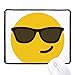 DIYthinker Sunglass amarillo fresco lindo de chat en línea antideslizante Mousepad Juego de oficina Negro Titched Bordes regalo
