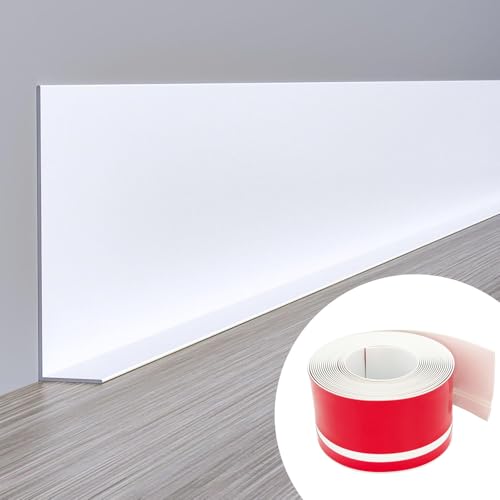 ZZLQIAN - Rodapié suave autoadhesivo PVC 60x20 mm - 25 metros zócalos de pared, plegable, zócalo moldura para suelo blanco