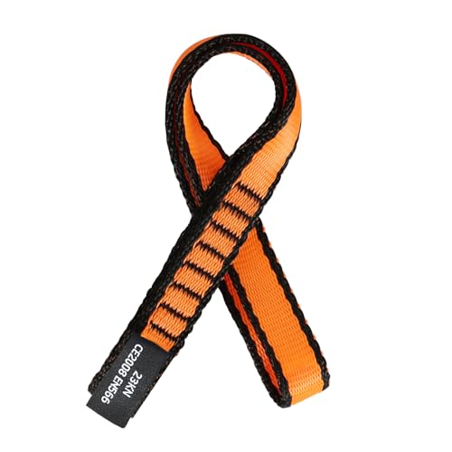 NivLop 18MM Nylonband Multifunktions-Schlaufe mit 23KN Tragkraft Hochfeste Bandschlaufe für Outdoor-Sport Fitness Yoga-Hängematten und mehr Orange30 cm / 12 Zoll | Pck 1