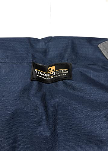 Horses, Coperta Da Paddock Per Cavallo Turnout, Impermeabile, Resistente, Con Cinghie Ad Incrocio, Blu 135 Cm - 4