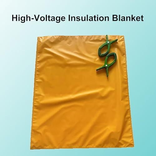 Insulated Blanket with 2 Clips, Lightweight Foldable Resin Thermal Blanket for Live Work & Field Maintenance (0.4kV, 31.4x39.3in) - Durable & Portable