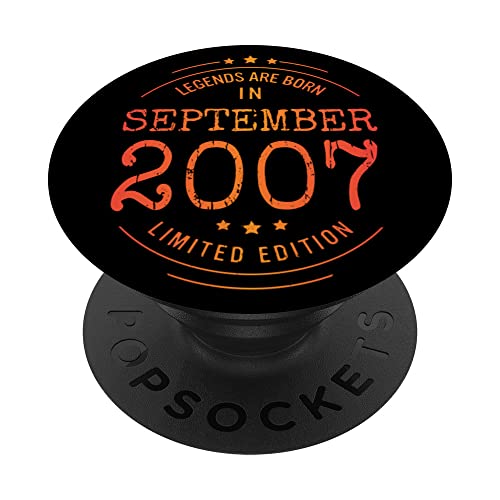 Cumpleaños Septiembre 2007 Edición Limitada Regalo Vintage PopSockets PopGrip Intercambiable