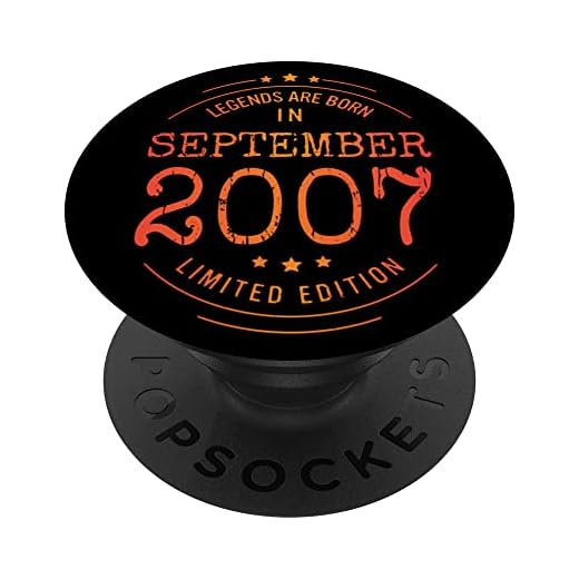 Cumpleaños Septiembre 2007 Edición Limitada Regalo Vintage PopSockets PopGrip Intercambiable