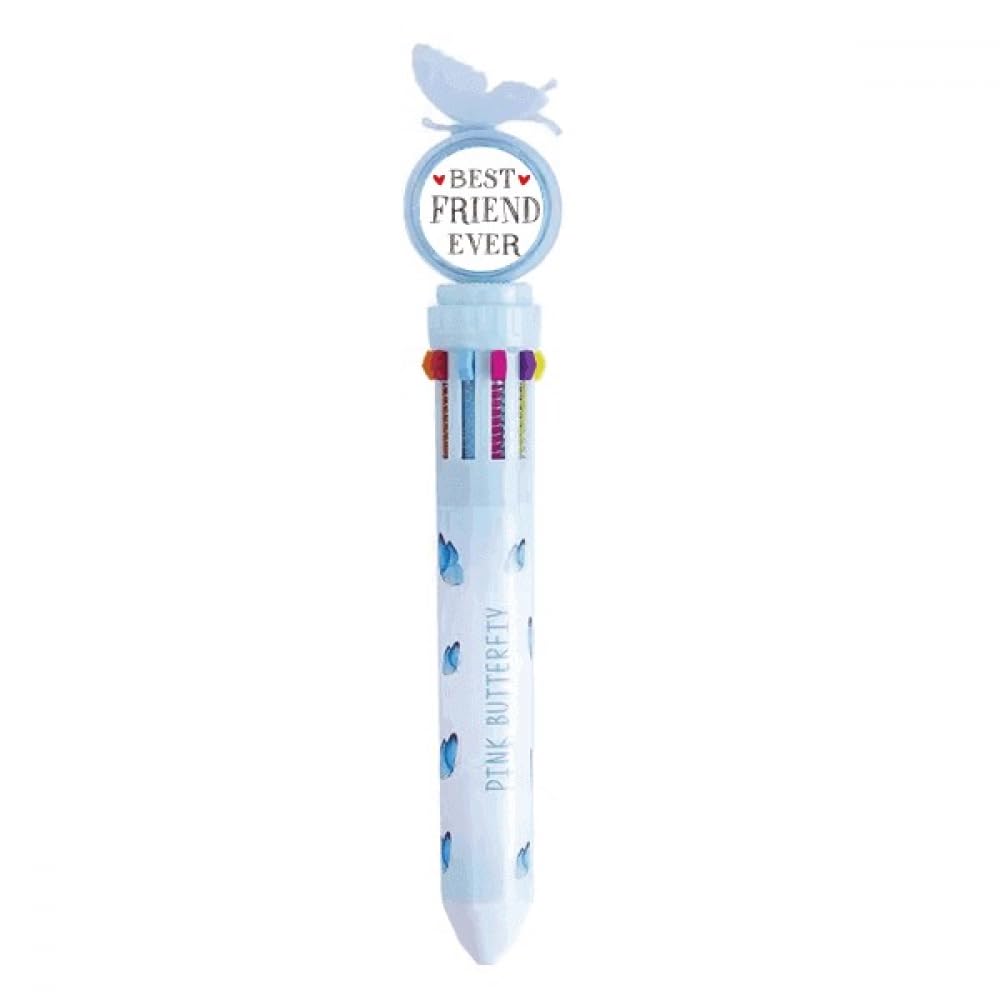 Stylo à bille rétractable multicolore avec cœur, le cadeau idéal Best friend ever - 4