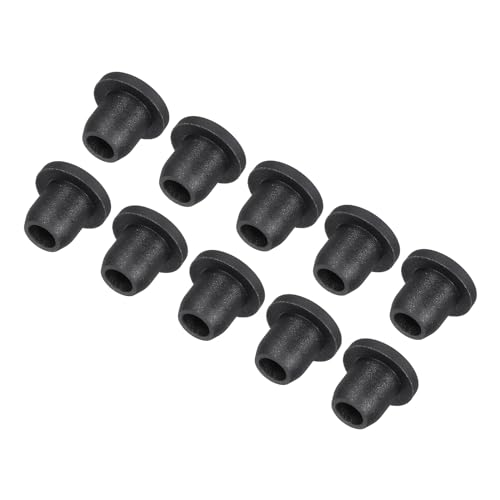 MECCANIXITY High Temp Silicone Plug Mount Dia 7.8mm/0.31 Inch T Shaped Solid Rubber Stopper Hole Plugs for Coating Plating Waterproof Sealing Plugs Black Pack of 10(OD 12mm/0.47 Inch)