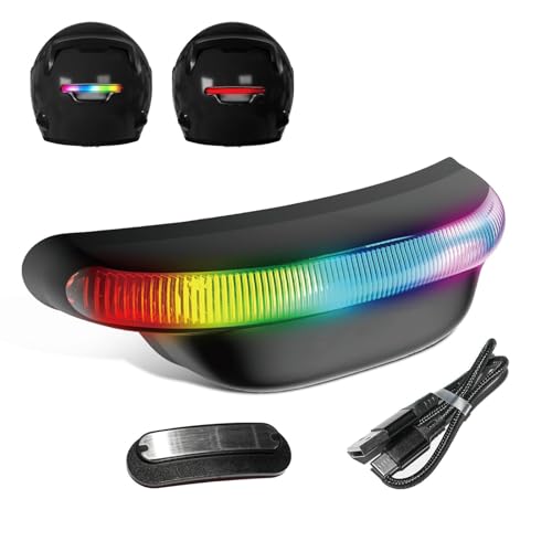 Steel MATESTEEL LED Light for Mate Motorcycle Helmets, Night Ride, Braking Sensitivity, Easy Installation, Easy Removal, Rechargeable, Night Driving Safety Warning Light, Universal Use, 18 Hours of