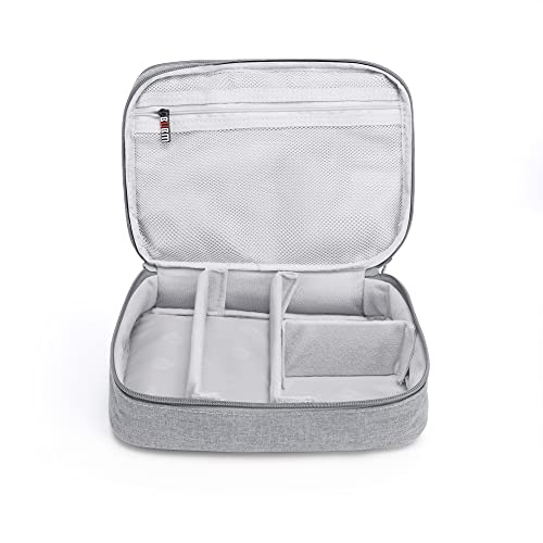 Bubm Electronics Travel Organizer, Waterproof Electronic Accessories Case Portable Double Layers All-In-One Storage Bag For Cable, Cord, Charger, Phone, Earphone Grey #TOP3