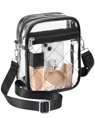 Bulado Clear Purse for Women Stadium Crossbody, Clear Bag for Stadium Events, Transparent Crossbody Bag for Concerts Fans