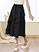 GORLYA Girls Boho Asymmetrical Tiered Ruffle Hem Long Swing Casual Fancy Maxi Skirts 6-16Years (GOR1247,Black,14Y)