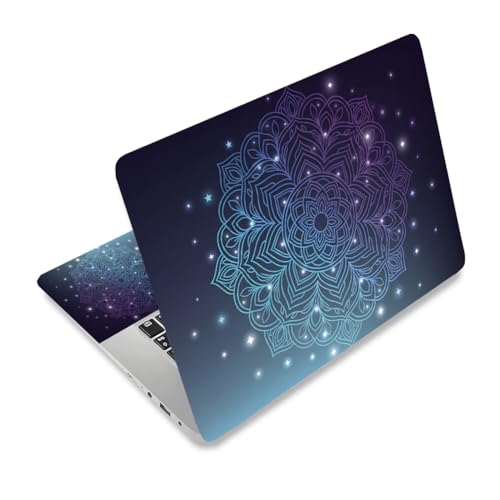 TNKBREEZE 3Pcs Laptop Skin Sticker Decal Floral Starnight PVC Sticker for Laptop Fits for 12.1 13 13.3 13.6 14 15 15.3 16 Inch Notebook Waterfroof Mystery Blue Sky Art Cover for Computer