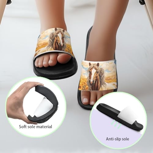 Image of Unisex Slides for Girls Boys Comfortable Slippers Slides Non-slip Shower Shoes House Fashion Thick for Indoor & Outdoor Gifts