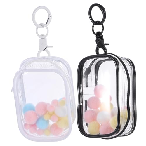 BESPORTBLE 2Sets Transparent Doll Model Storage Case with Keychain Figures Display Bag Storage Box for Collectibles Lightweight and Organizer Figures