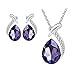 PULABO Women's Jewellry Set Wedding Bridal Austrian Crystal Teardrop Necklace Earring Set Creative