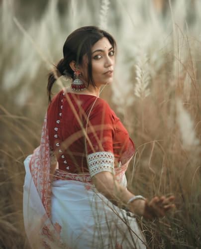 Image of Flosive Women's Woven Cotton Silk Saree With Unstitched Blouse Piece