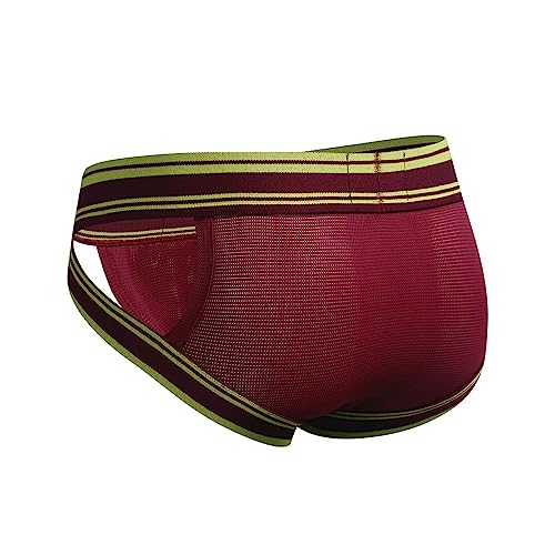 JOCKMAIL Mesh Athletic Supporters Mens Briefs Underwear Comfort Male Underwear for Gym Sport