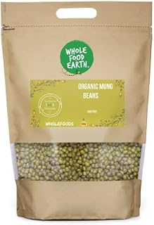 Wholefood Earth Organic Mung Beans 500g GMO Free | Vegan | High Fibre | High Protein | Certified Organic
