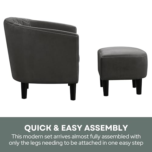 Sillón Plegable Microfibra Gris Oscuro miniatura 7