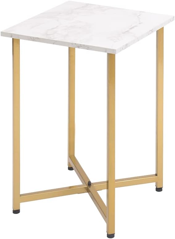 AZL1 Life Concept Modern Square Side End Accent Table for Living Room Bedroom Balcony Family and Office White 3